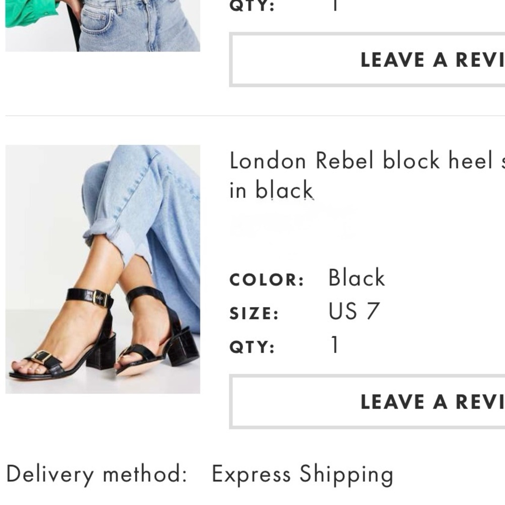 ASOS Black Croc-Embossed Heeled Sandals - Picture 8 of 10